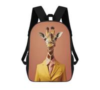 sinyumoney Backpacks,Kids School Backpack,3D Printed 80s Style Giraffe Children Backpacks,Kids Kindergarten Cute Travel Bags Casual Daypack for Boys School Students 17inch