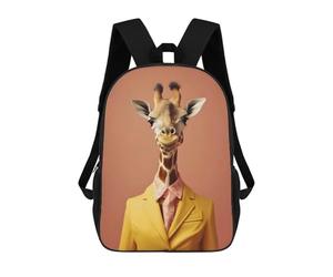 sinyumoney Backpacks,Kids School Backpack,3D Printed 80s Style Giraffe Children Backpacks,Kids Kindergarten Cute Travel Bags Casual Daypack for Boys School Students 17inch