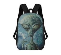 sinyumoney Backpacks,Kids School Backpack,3D Printed Alien Art LXVII Children Backpacks,Kids Kindergarten Cute Travel Bags Casual Daypack for Boys School Students 17inch
