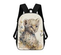 sinyumoney Backpacks,Kids School Backpack,3D Printed Baby Cheetah in Flowers -1 Children Backpacks,Kids Kindergarten Cute Travel Bags Casual Daypack for Boys School Students 17inch