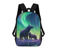 sinyumoney Backpacks,Kids School Backpack,3D Printed Bear And Cub Northern Children Backpacks,Kids Kindergarten Cute Travel Bags Casual Daypack for Boys School Students 17inch