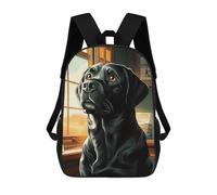 sinyumoney Backpacks,Kids School Backpack,3D Printed Black Labrador by Window Children Backpacks,Kids Kindergarten Cute Travel Bags Casual Daypack for Boys School Students 17inch