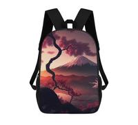 sinyumoney Backpacks,Kids School Backpack,3D Printed Cherry Blossom Mountain Scene Children Backpacks,Kids Kindergarten Cute Travel Bags Casual Daypack for Boys School Students 17inch
