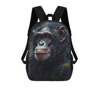 sinyumoney Backpacks,Kids School Backpack,3D Printed Chimpanzee Portrait in Art Children Backpacks,Kids Kindergarten Cute Travel Bags Casual Daypack for Boys School Students 17inch