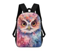 sinyumoney Backpacks,Kids School Backpack,3D Printed Colorful Watercolor Owl Art Children Backpacks,Kids Kindergarten Cute Travel Bags Casual Daypack for Boys School Students 17inch