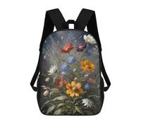 sinyumoney Backpacks,Kids School Backpack,3D Printed Colorful Wildflower Bouquet Painting Children Backpacks,Kids Kindergarten Cute Travel Bags Casual Daypack for Boys School Students 17inch