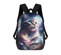 sinyumoney Backpacks,Kids School Backpack,3D Printed Cosmic Cat Dreamscape Children Backpacks,Kids Kindergarten Cute Travel Bags Casual Daypack for Boys School Students 17inch