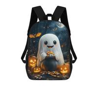 sinyumoney Backpacks,Kids School Backpack,3D Printed Cute Halloween Ghost Children Backpacks,Kids Kindergarten Cute Travel Bags Casual Daypack for Boys School Students 17inch