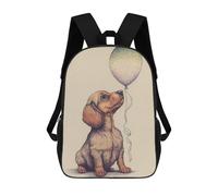 sinyumoney Backpacks,Kids School Backpack,3D Printed Dachshund Balloon Children Backpacks,Kids Kindergarten Cute Travel Bags Casual Daypack for Boys School Students 17inch