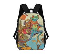 sinyumoney Backpacks,Kids School Backpack,3D Printed Dancing Frogs Children Backpacks,Kids Kindergarten Cute Travel Bags Casual Daypack for Boys School Students 17inch
