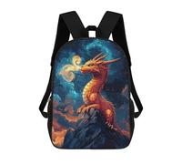 sinyumoney Backpacks,Kids School Backpack,3D Printed Dragon in The Cosmos Children Backpacks,Kids Kindergarten Cute Travel Bags Casual Daypack for Boys School Students 17inch