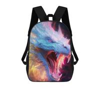 sinyumoney Backpacks,Kids School Backpack,3D Printed Dragon's Fiery Roar -4 Children Backpacks,Kids Kindergarten Cute Travel Bags Casual Daypack for Boys School Students 17inch