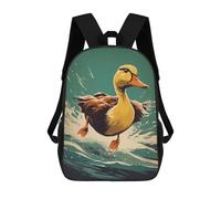 sinyumoney Backpacks,Kids School Backpack,3D Printed Duck in The Water Bird Art Children Backpacks,Kids Kindergarten Cute Travel Bags Casual Daypack for Boys School Students 17inch