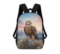 sinyumoney Backpacks,Kids School Backpack,3D Printed Eagle King of The Mountain Children Backpacks,Kids Kindergarten Cute Travel Bags Casual Daypack for Boys School Students 17inch