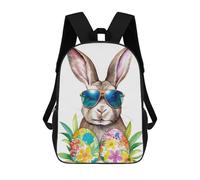 sinyumoney Backpacks,Kids School Backpack,3D Printed Easter Bunny 10 Mr Cool Children Backpacks,Kids Kindergarten Cute Travel Bags Casual Daypack for Boys School Students 17inch