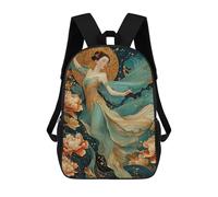 sinyumoney Backpacks,Kids School Backpack,3D Printed Elegant Woman in Flowing Dress Children Backpacks,Kids Kindergarten Cute Travel Bags Casual Daypack for Boys School Students 17inch