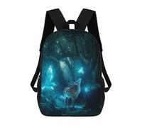 sinyumoney Backpacks,Kids School Backpack,3D Printed Enchanted Forest Encounter -4 Children Backpacks,Kids Kindergarten Cute Travel Bags Casual Daypack for Boys School Students 17inch