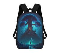 sinyumoney Backpacks,Kids School Backpack,3D Printed Enchanted Forest Gateway Children Backpacks,Kids Kindergarten Cute Travel Bags Casual Daypack for Boys School Students 17inch