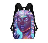 sinyumoney Backpacks,Kids School Backpack,3D Printed Fantasy Portrait with Glowing Hair Children Backpacks,Kids Kindergarten Cute Travel Bags Casual Daypack for Boys School Students 17inch