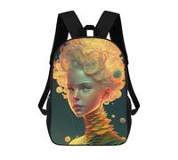 sinyumoney Backpacks,Kids School Backpack,3D Printed Flame of Passion Artistic Portrait Children Backpacks,Kids Kindergarten Cute Travel Bags Casual Daypack for Boys School Students 17inch