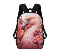 sinyumoney Backpacks,Kids School Backpack,3D Printed FLAMINGO LESSER Children Backpacks,Kids Kindergarten Cute Travel Bags Casual Daypack for Boys School Students 17inch