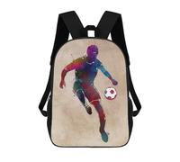 sinyumoney Backpacks,Kids School Backpack,3D Printed Football Soccer Player Children Backpacks,Kids Kindergarten Cute Travel Bags Casual Daypack for Boys School Students 17inch