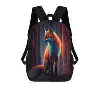 sinyumoney Backpacks,Kids School Backpack,3D Printed Fox in Enchanted Forest Children Backpacks,Kids Kindergarten Cute Travel Bags Casual Daypack for Boys School Students 17inch