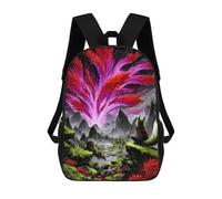 sinyumoney Backpacks,Kids School Backpack,3D Printed Fox Spirit Gazing at Energy Burst Children Backpacks,Kids Kindergarten Cute Travel Bags Casual Daypack for Boys School Students 17inch
