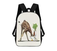 sinyumoney Backpacks,Kids School Backpack,3D Printed Giraffe Drinking in Toilet Children Backpacks,Kids Kindergarten Cute Travel Bags Casual Daypack for Boys School Students 17inch