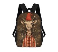 sinyumoney Backpacks,Kids School Backpack,3D Printed Giraffe Xmas Children Backpacks,Kids Kindergarten Cute Travel Bags Casual Daypack for Boys School Students 17inch