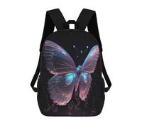 sinyumoney Backpacks,Kids School Backpack,3D Printed Glowing Butterfly Artwork-21 Children Backpacks,Kids Kindergarten Cute Travel Bags Casual Daypack for Boys School Students 17inch