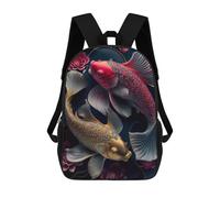 sinyumoney Backpacks,Kids School Backpack,3D Printed Golden Yin And Yang Children Backpacks,Kids Kindergarten Cute Travel Bags Casual Daypack for Boys School Students 17inch