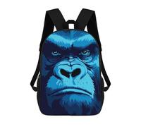 sinyumoney Backpacks,Kids School Backpack,3D Printed Gorilla Look Pixel Art Children Backpacks,Kids Kindergarten Cute Travel Bags Casual Daypack for Boys School Students 17inch