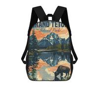 sinyumoney Backpacks,Kids School Backpack,3D Printed Grand Teton National Park Children Backpacks,Kids Kindergarten Cute Travel Bags Casual Daypack for Boys School Students 17inch