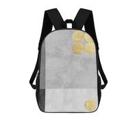 sinyumoney Backpacks,Kids School Backpack,3D Printed Gray And Gold Art K Children Backpacks,Kids Kindergarten Cute Travel Bags Casual Daypack for Boys School Students 17inch