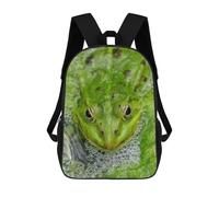 sinyumoney Backpacks,Kids School Backpack,3D Printed Green Frog in Pond Children Backpacks,Kids Kindergarten Cute Travel Bags Casual Daypack for Boys School Students 17inch