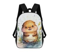 sinyumoney Backpacks,Kids School Backpack,3D Printed Happy Porcupine in Watercolor Children Backpacks,Kids Kindergarten Cute Travel Bags Casual Daypack for Boys School Students 17inch