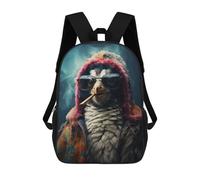 sinyumoney Backpacks,Kids School Backpack,3D Printed Hippie Penguin Smoking Children Backpacks,Kids Kindergarten Cute Travel Bags Casual Daypack for Boys School Students 17inch