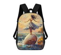 sinyumoney Backpacks,Kids School Backpack,3D Printed Impressionist Inspired Birth of Venus Children Backpacks,Kids Kindergarten Cute Travel Bags Casual Daypack for Boys School Students 17inch