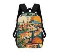 sinyumoney Backpacks,Kids School Backpack,3D Printed Jerusalems Golden Glow Children Backpacks,Kids Kindergarten Cute Travel Bags Casual Daypack for Boys School Students 17inch