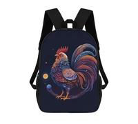 sinyumoney Backpacks,Kids School Backpack,3D Printed King Rooster Children Backpacks,Kids Kindergarten Cute Travel Bags Casual Daypack for Boys School Students 17inch
