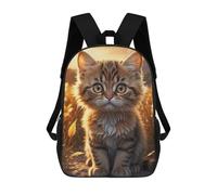 sinyumoney Backpacks,Kids School Backpack,3D Printed Kitten Sunbathing on Rock Children Backpacks,Kids Kindergarten Cute Travel Bags Casual Daypack for Boys School Students 17inch