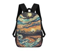 sinyumoney Backpacks,Kids School Backpack,3D Printed Legend Paint Nature Children Backpacks,Kids Kindergarten Cute Travel Bags Casual Daypack for Boys School Students 17inch