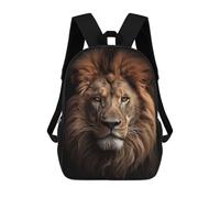 sinyumoney Backpacks,Kids School Backpack,3D Printed Lion Face Head Children Backpacks,Kids Kindergarten Cute Travel Bags Casual Daypack for Boys School Students 17inch