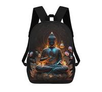 sinyumoney Backpacks,Kids School Backpack,3D Printed Lotus Enlightenment Statue -1 Children Backpacks,Kids Kindergarten Cute Travel Bags Casual Daypack for Boys School Students 17inch