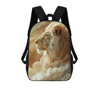 sinyumoney Backpacks,Kids School Backpack,3D Printed Majestic White Lion Children Backpacks,Kids Kindergarten Cute Travel Bags Casual Daypack for Boys School Students 17inch