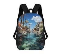 sinyumoney Backpacks,Kids School Backpack,3D Printed Maldivian Serenity Children Backpacks,Kids Kindergarten Cute Travel Bags Casual Daypack for Boys School Students 17inch