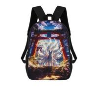 sinyumoney Backpacks,Kids School Backpack,3D Printed Mighty Kitsune Gateway Children Backpacks,Kids Kindergarten Cute Travel Bags Casual Daypack for Boys School Students 17inch