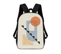 sinyumoney Backpacks,Kids School Backpack,3D Printed Minimalist Geometry V Children Backpacks,Kids Kindergarten Cute Travel Bags Casual Daypack for Boys School Students 17inch
