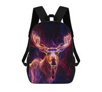 sinyumoney Backpacks,Kids School Backpack,3D Printed Neon Moose Majesty Children Backpacks,Kids Kindergarten Cute Travel Bags Casual Daypack for Boys School Students 17inch
